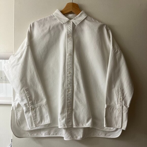 Everlane Japanese Square Oxford Button Down Long Sleeve Shirt Size 6 White - Picture 2 of 8